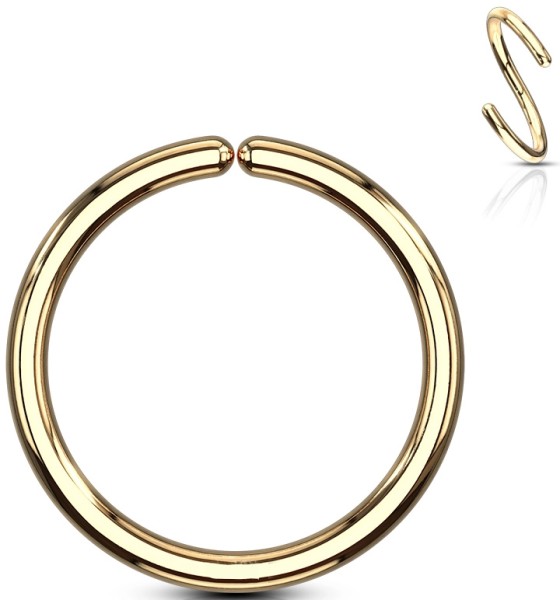 18 Karat Gold biegbarer Ring für Septum Nase Ohr Helix Universal