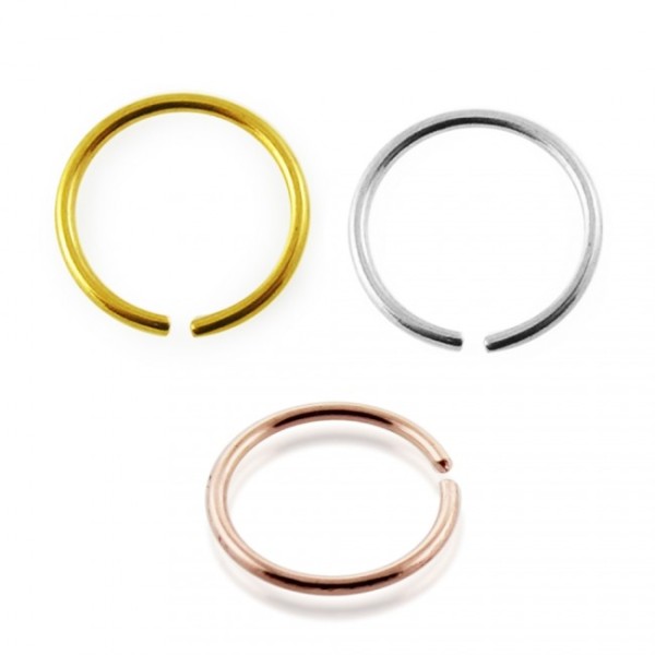 Hoop Ring Piercing Gold 14 Karat 585 Tragus Helix Nasenring