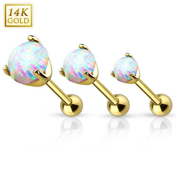 14 Karat Gold Opal Helix Ohrring Tragus Piercing Stecker
